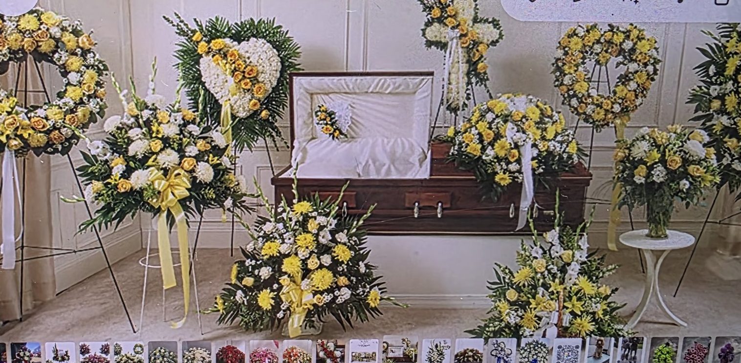 Yellow and white celebration flower sets